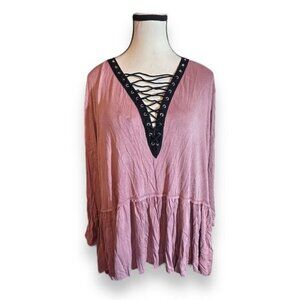 Women’s 1X Entro Corset Bust Light Pink Babydoll Princess Waist top 14 16